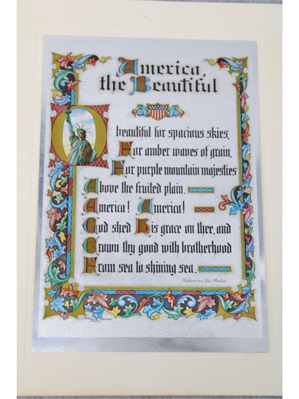 4 Color Etch Foil J R Rosen American Heritage America the Beautiful 94876